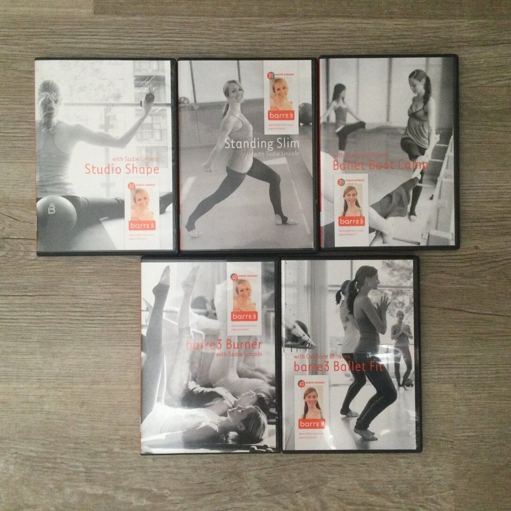 Bundle of 5 Barre Ballet Candace Ofcacek Sadie Lincoln Workout Variety DVDs